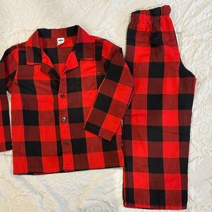Old Navy Kids Red Buffalo Print Pajama Set